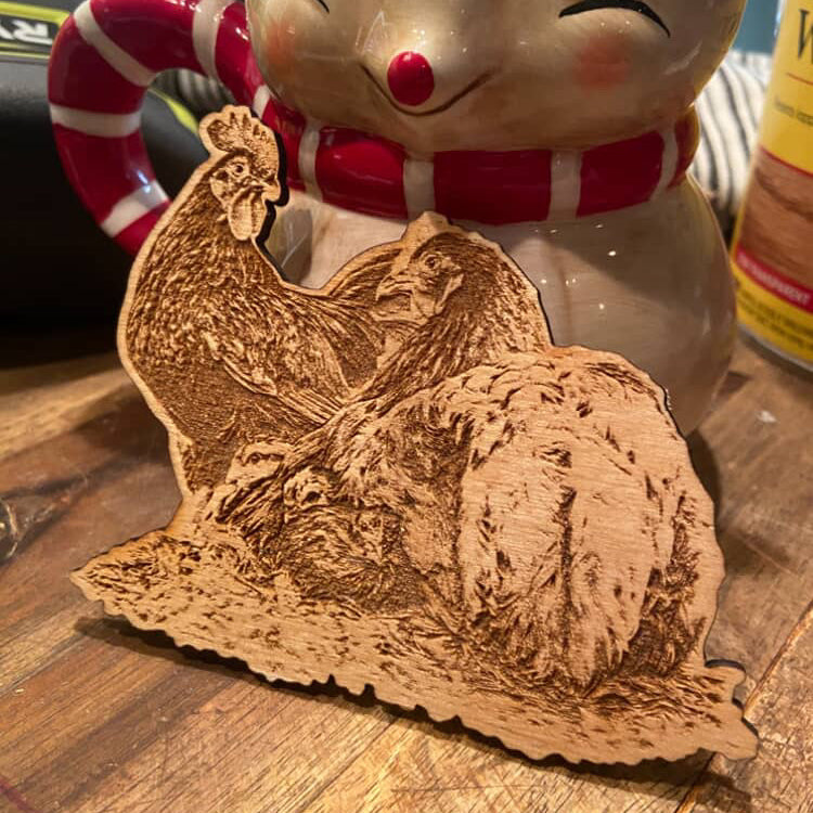 Poppy & Buck Wood Magnet