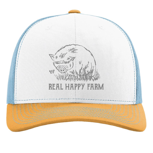 The Penny Trucker Hat: Blue/Yellow