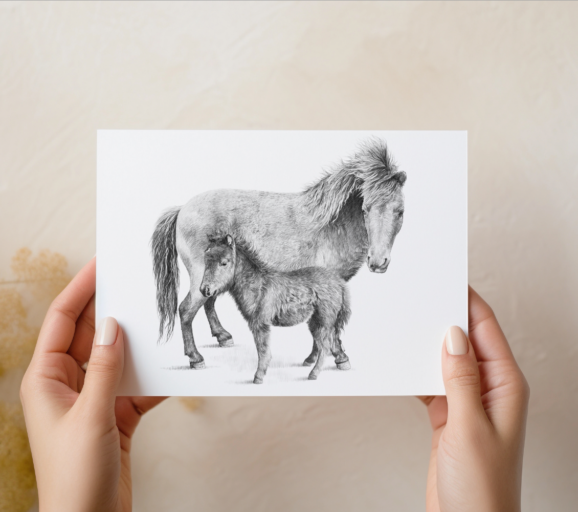 5x7 Animal Artwork in Bamboo Stand