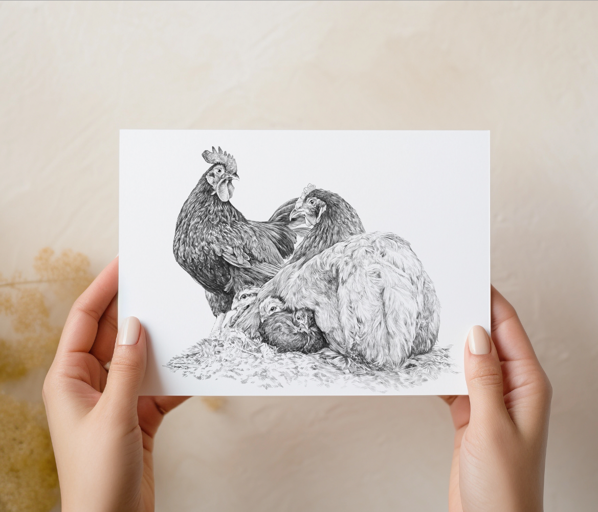 5x7 Animal Artwork in Bamboo Stand