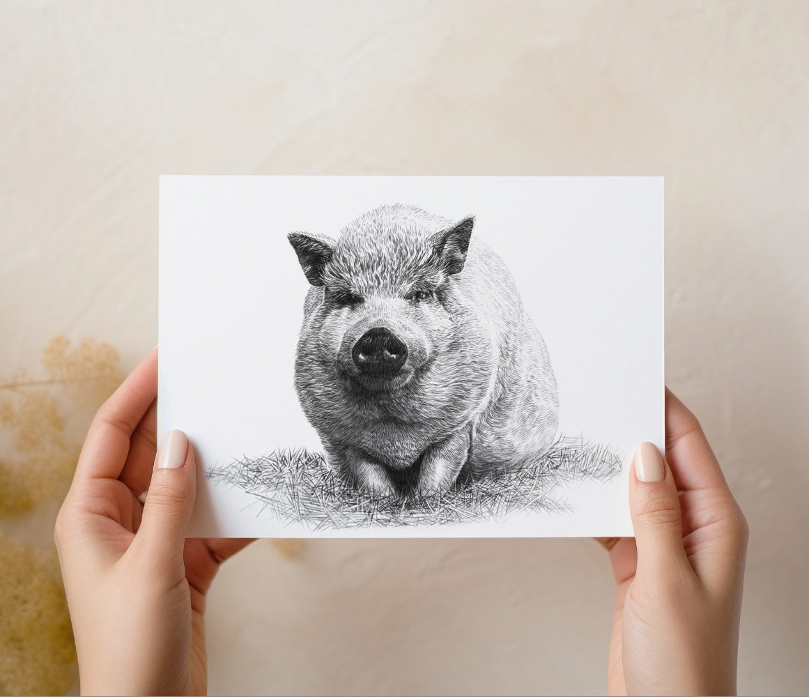 5x7 Animal Artwork in Bamboo Stand