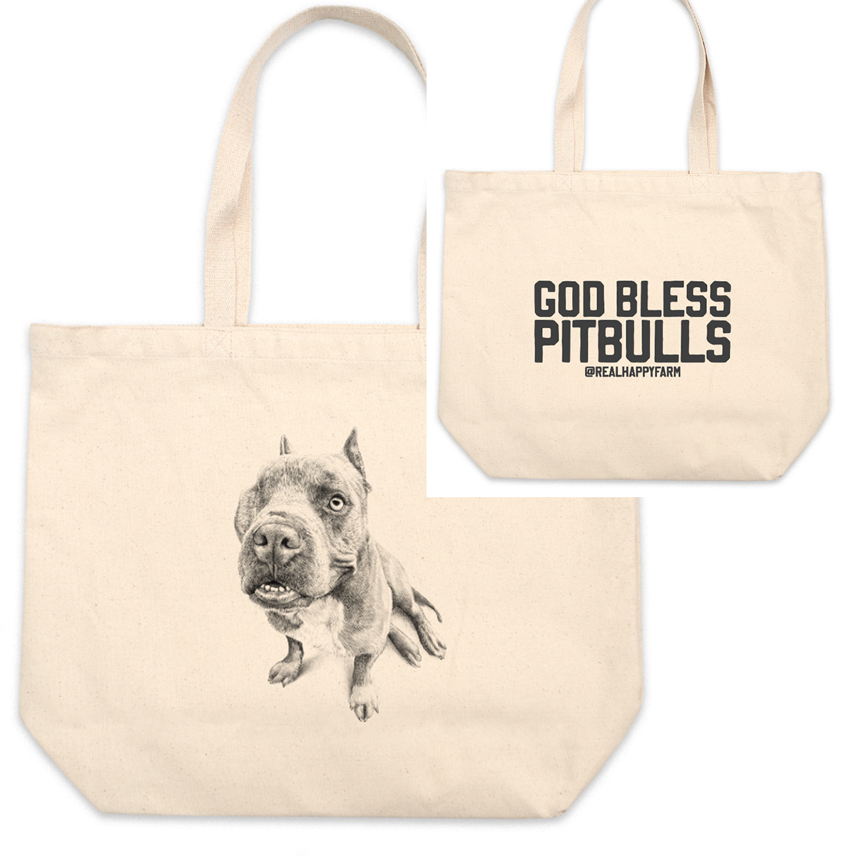 Double Sided Large Canvas Totes with Text
